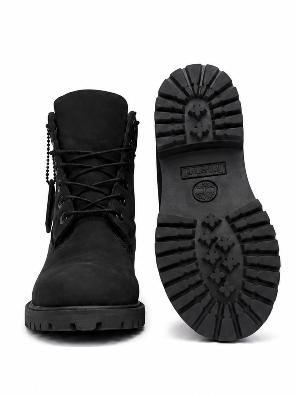 Timberland 6-Inch Premium Waterproof Boot All Black Nubuck Size 7 - Picture 4 of 5